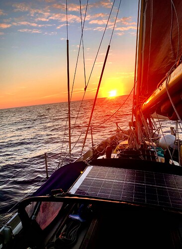 Sunset crossing the Gulf of Maine